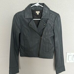 Gray genuine leather moto jacket XS Frenchi brand from Nordstrom